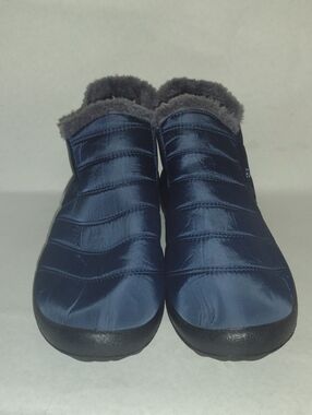 Ecetana Women's Blue Winter Boots With Fuzzy Warm Lining (J754)
